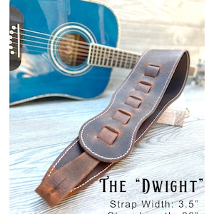 Guitar Strap / Vintage-Look Leather / Solid Leather Guitar Strap