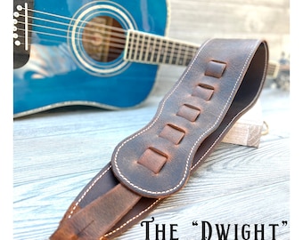 Guitar Strap / Vintage-Look Leather / Solid Leather Guitar Strap