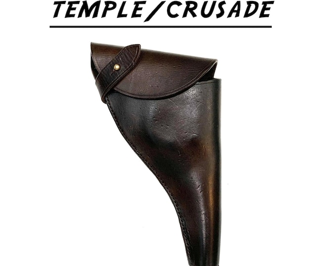 Featured listing image: Indiana Jones Inspired Holster, World War I Holster, Temple of Doom, Last Crusade, Leather Holster,  British Webley Holster