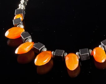Carnelian and Hematite Necklace