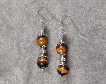 Tiger Eye Drop Earrings (047)
