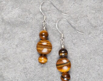 Tiger Eye Drop Earrings (021)