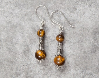 Tiger Eye Drop Earrings (046)