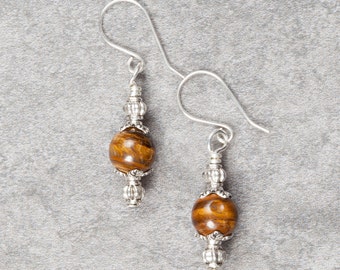 Tiger Eye Drop Earrings (044)