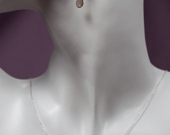 Smokey Quartz and Sterling Silver Earring and Necklace Set (057)