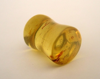 00g Amber Plugs, 9mm Yellow Amber Plugs, Stone Plugs, Gauges, Amber Plug