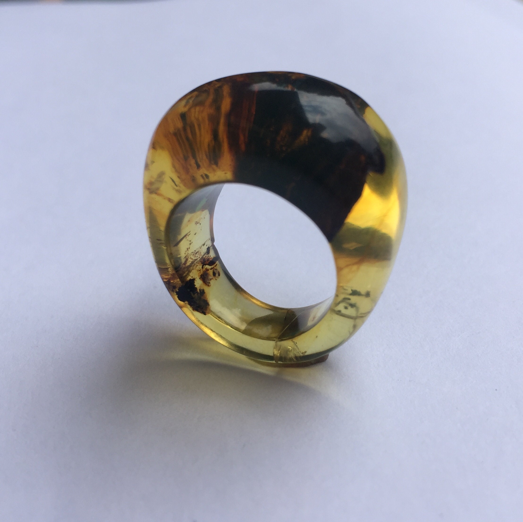 Solid on sale amber ring