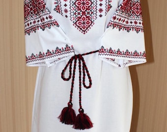 Dress Ukrainian embroidery cross-stichied