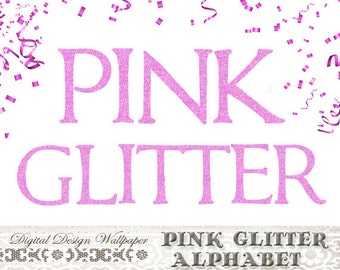 Pink Glitter Alphabet,Pink Glitter Letters,Block Font Glitter Numbers,Glitter Clip Art,Sparkle Letters,Pink Sparkle Alphabet