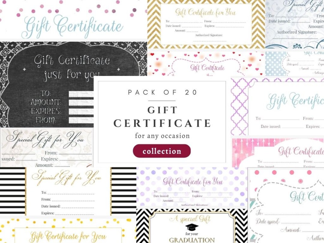 Gift Certificate Printable,,photo,confetti Gift Certificate,gift Card