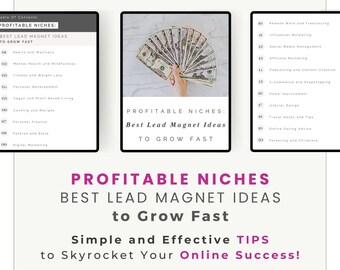 Best Lead Magnet Ideas for Profitable Niches - Downloadable Guide |  Lead Magnet | Lead Magnet Ideas | Canva | Done for you | MRR | PLR