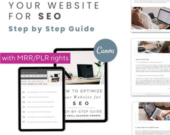 SEO Tips for Small Businesses | Editable Canva Guide Resell Rights | How to Improve Website SEO | Step-by-Step SEO Guide for Small Business