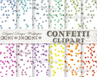 Confetti Clipart,Watercolor Confetti Clipart,Colorful Confetti Clipart,Confetti PNG,Confetti Border,Watercolor Confetti Border