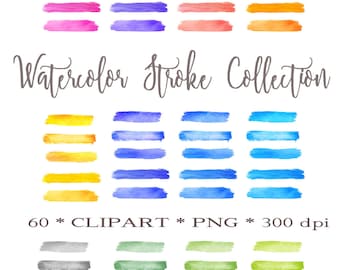 Watercolor Brush Strokes,Watercolor Brush,Watercolor Brushes,Instant Download, Watercolor Paint Strokes Clipart, Colorful Watercolor Clipart