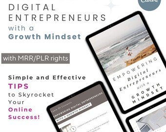Growth Mindset for Digital Entrepreneurs | Editable Canva Guide with Resell Rights |  Growth Mindset Canva Guide + MRR/PLR Rights