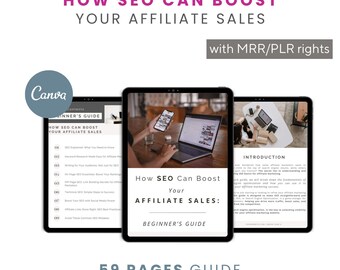Boost Affiliate Sales with SEO | SEO for Affiliate Marketers | Canva Template | MRR Rights