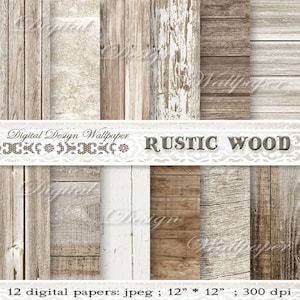 COMMERCIAL USE,Wood Digital Paper, Rustic Wood Digital Paper, Rustic Wood Texture, Distressed Wood, Digital Wood Background,White Wood