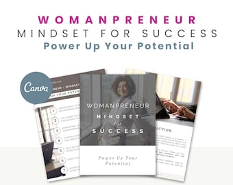 Womanpreneur Success Guide – Mindset for Women Entrepreneurs | Editable Canva Guide with MRR/PLR Rights | Mindset for Success | Mindset