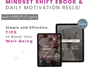 Mindset Shift Guide & Daily Motivation Reels | Canva Templates for Mental Health | Mental Health and Well-Being | Motivation Reels | MRR