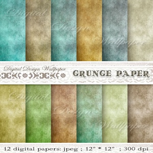 USO COMERCIAL, Paquete de papel digital, Fondo de fotografía digital, Papel apenado, Papel digital Grunge, Papel de fondo digital, Vintage
