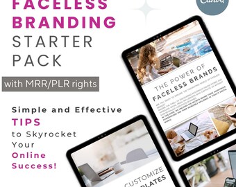 Faceless Branding Starter Pack with MRR/PLR Rights - Canva Templates to Monetize | Monetize & Grow Your Brand | Reel Covers | Canva | MRR