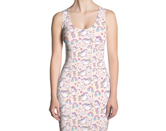 unicorn print dress ladies
