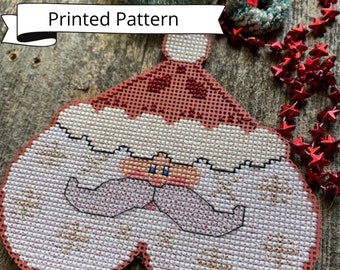 Heartful Santa - Printed Counted Cross Stitch Pattern