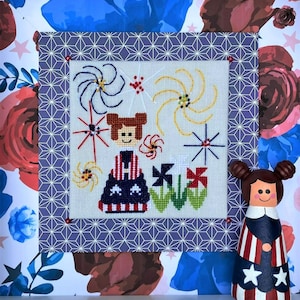 Counted Cross Stitch - Patriotic Peg - Instant PDF Download