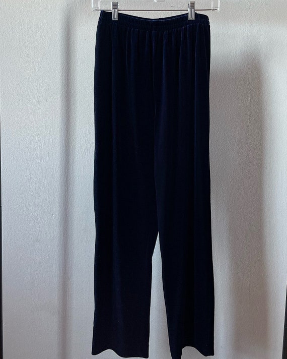 Vintage Blue Velour Easy Pants (M) - - image 3