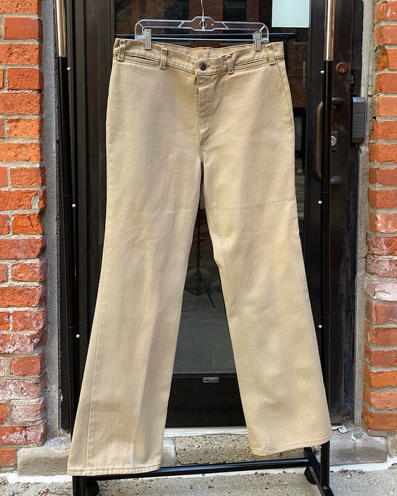 Vintage Levi's Khaki Bell Bottom Jeans (34/35) - … - image 4