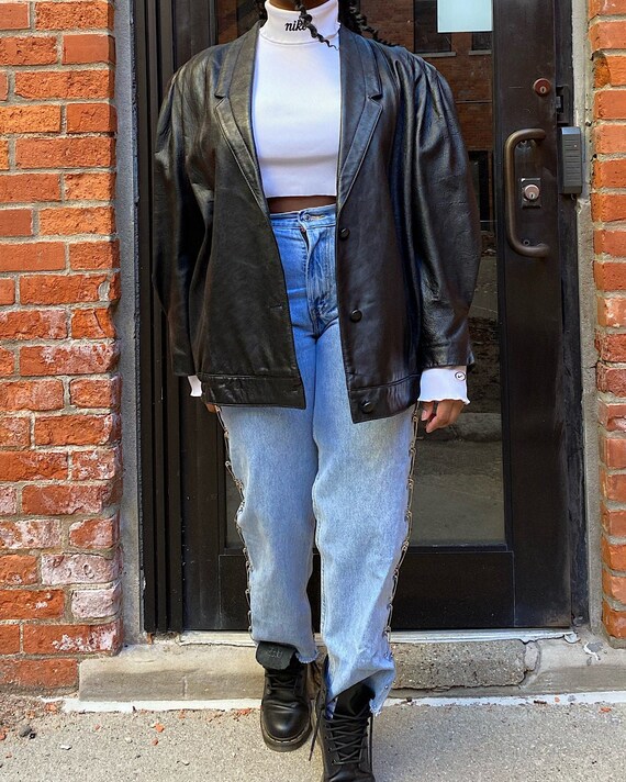 Vintage Puff Sleeve Leather Jacket - Peter Caruso