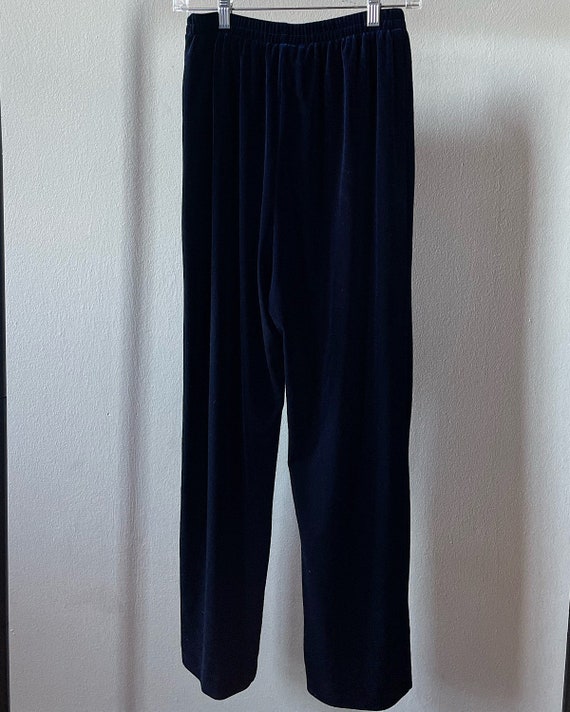 Vintage Blue Velour Easy Pants (M) - - image 2