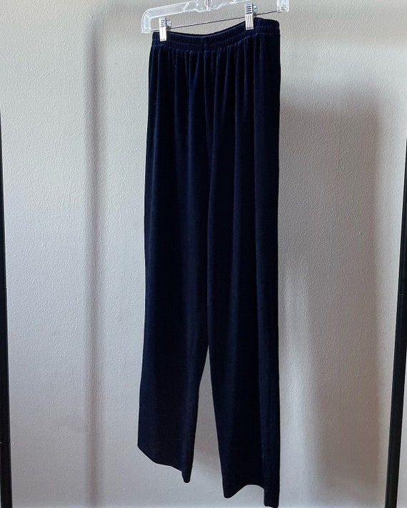 Vintage Blue Velour Easy Pants (M) - - image 1