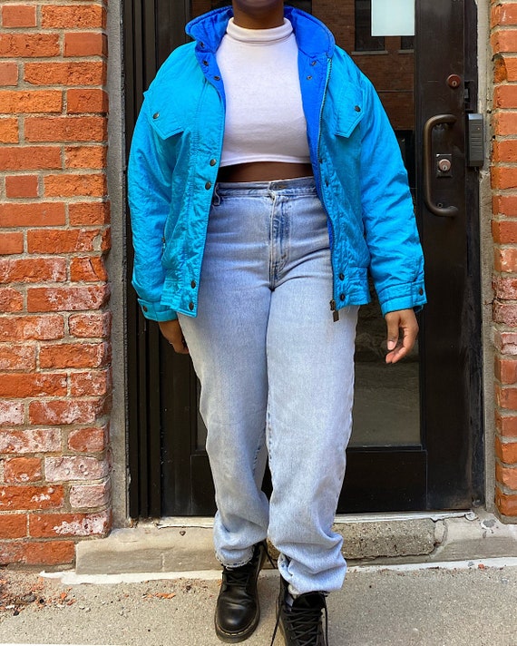 Vintage Blue Colorblock Jacket - Rodeo Blue Colorb
