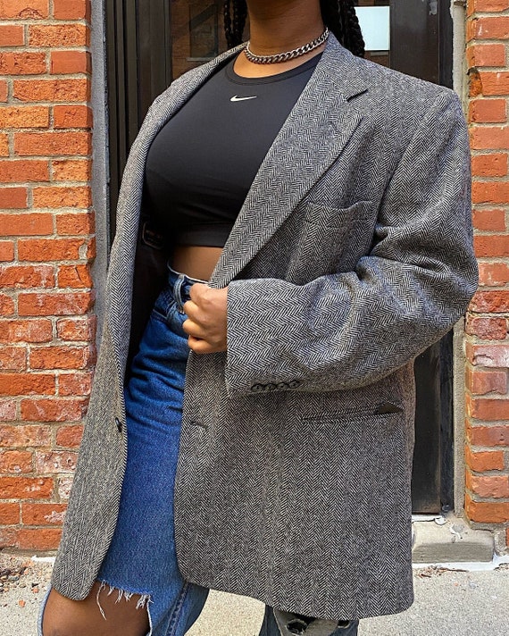Vintage Oversized Chevron Blazer - Argyle Shop Ove