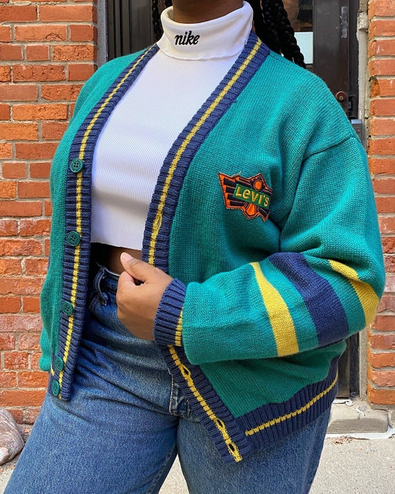 Vintage 80s Levis Cardigan - Levis Wool and Acryli