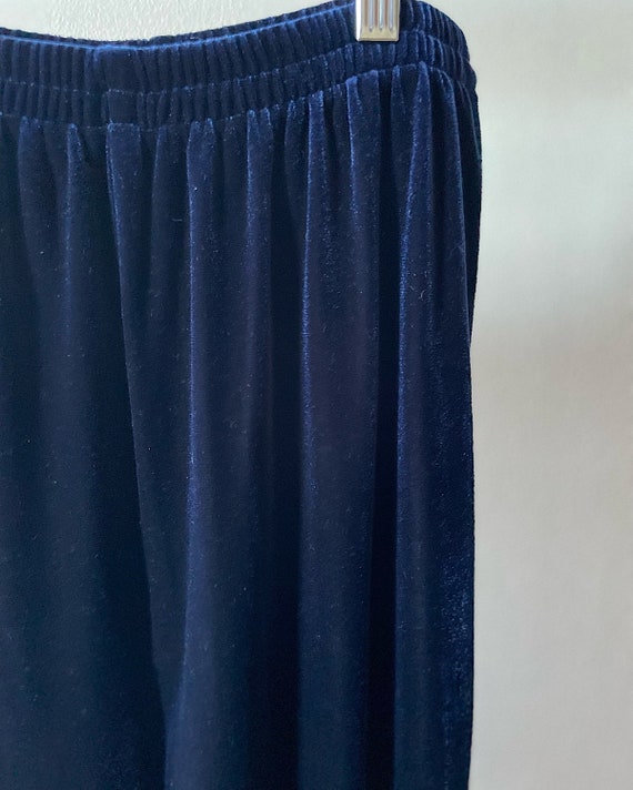 Vintage Blue Velour Easy Pants (M) - - image 4
