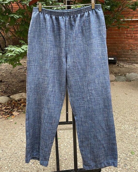 Vintage Blue Plaid Easy Pants (1X) - Hi-Rise Pant… - image 1