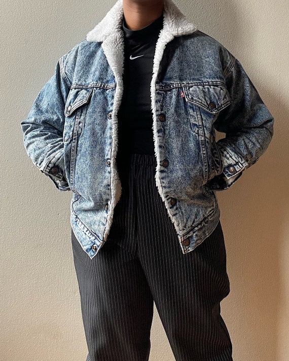 Vintage Levis Acid Wash Sherpa Denim 
