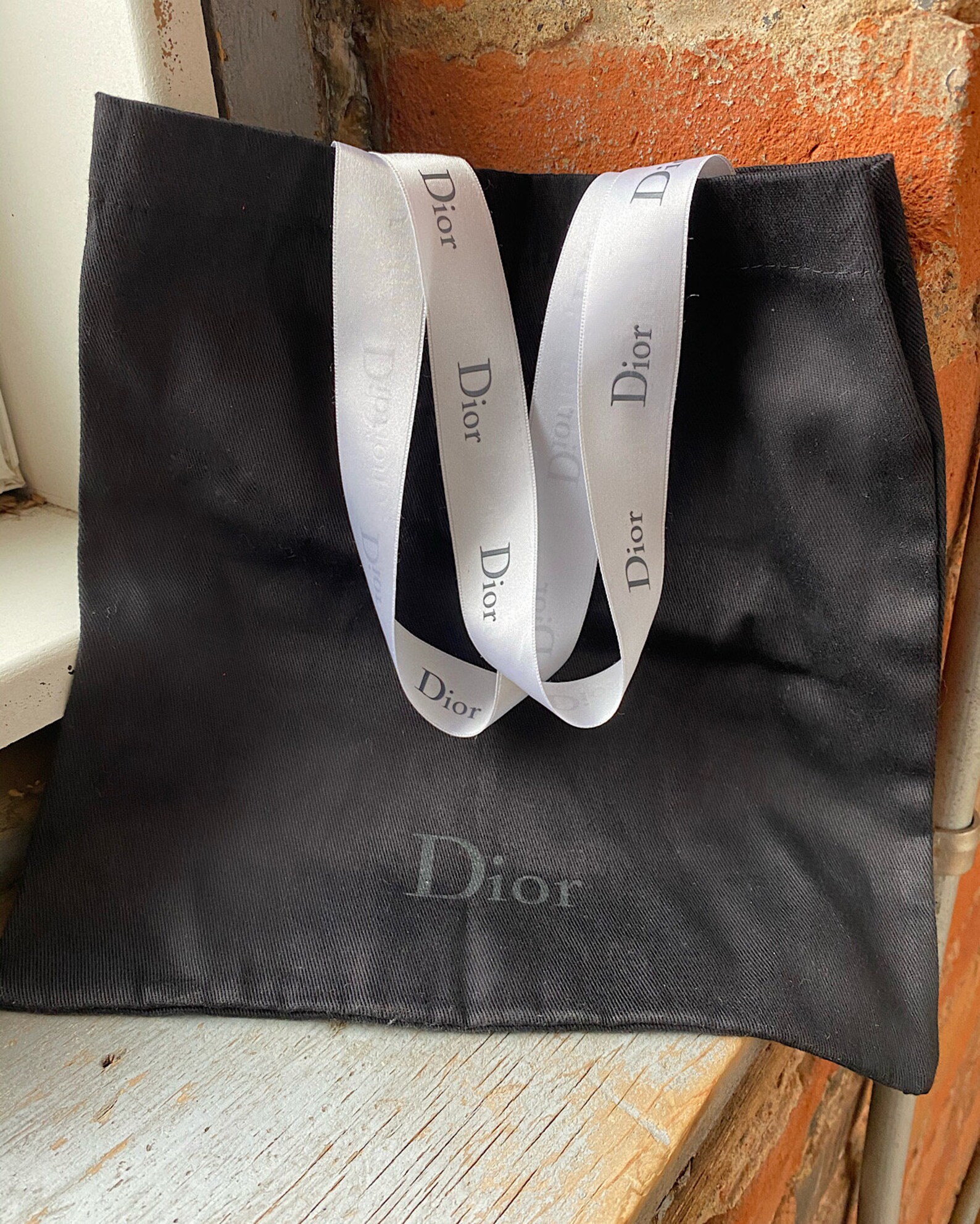 Vintage Upcycled Dior Dust Bag Purse Black/White Designer Etsy