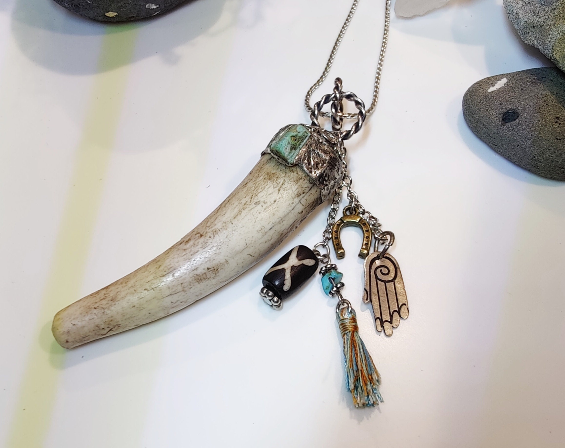 Antler Good Luck Pendant Necklace Good Luck Antler Charm Lucky Talisman