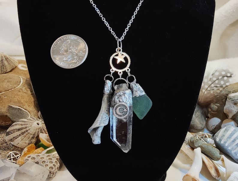 Sea Witch Jewelry Shell Necklace Moon Energy Crystal - Etsy