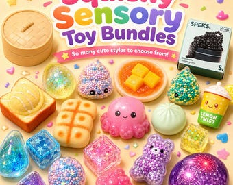 Squishy Sensory Toy Bundle Choose Your Fidget Toy Pack Fun Squishies Gift Set Kids Party Favor Classroom Prize Basket