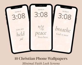 Minimalist Christian Phone Wallpapers Faith Lock Screens Bible Verse Digital Download