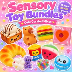 Squishy Sensory Toy Bundle Choose Your Fidget Toy Pack Fun Squishies Gift Set Kids Party Favor Classroom Prize Basket