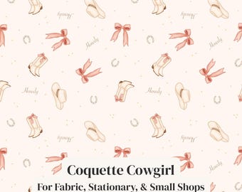 Seamless Pattern PNG for bachelorette merchandise Coquette Cowgirl Sublimation Pattern for print on demand Western Girly digital file fabric