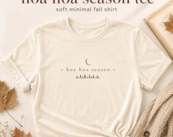 Hoa Hoa Season Shirt Minimal Fall Shirt Subtle Halloween Tee Cozy Autumn Shirt Crescent Moon Forest Tee Moody Vampire Season Shirt