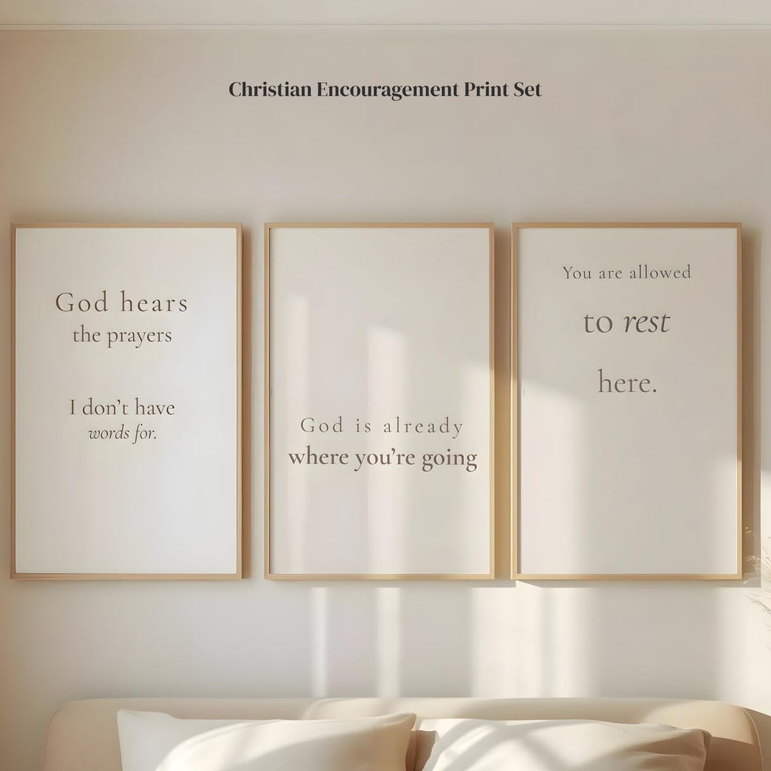 Christian Scripture Wall Art Set: Neutral Minimalist Bible Quotes ...