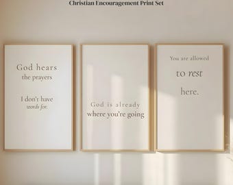Christian Scripture Wall Art Set: Neutral Minimalist Bible Quotes (Digital Download)