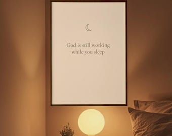 Christian wall art, Bible quote print, faith printable, bedroom decor, minimalist religious, prayer room